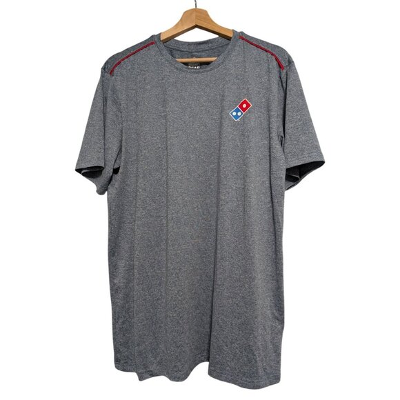 Dominos Pizza Gear Gray Button Polo Shirt Large Employee Uniform Mens Size M - Picture 1 of 7